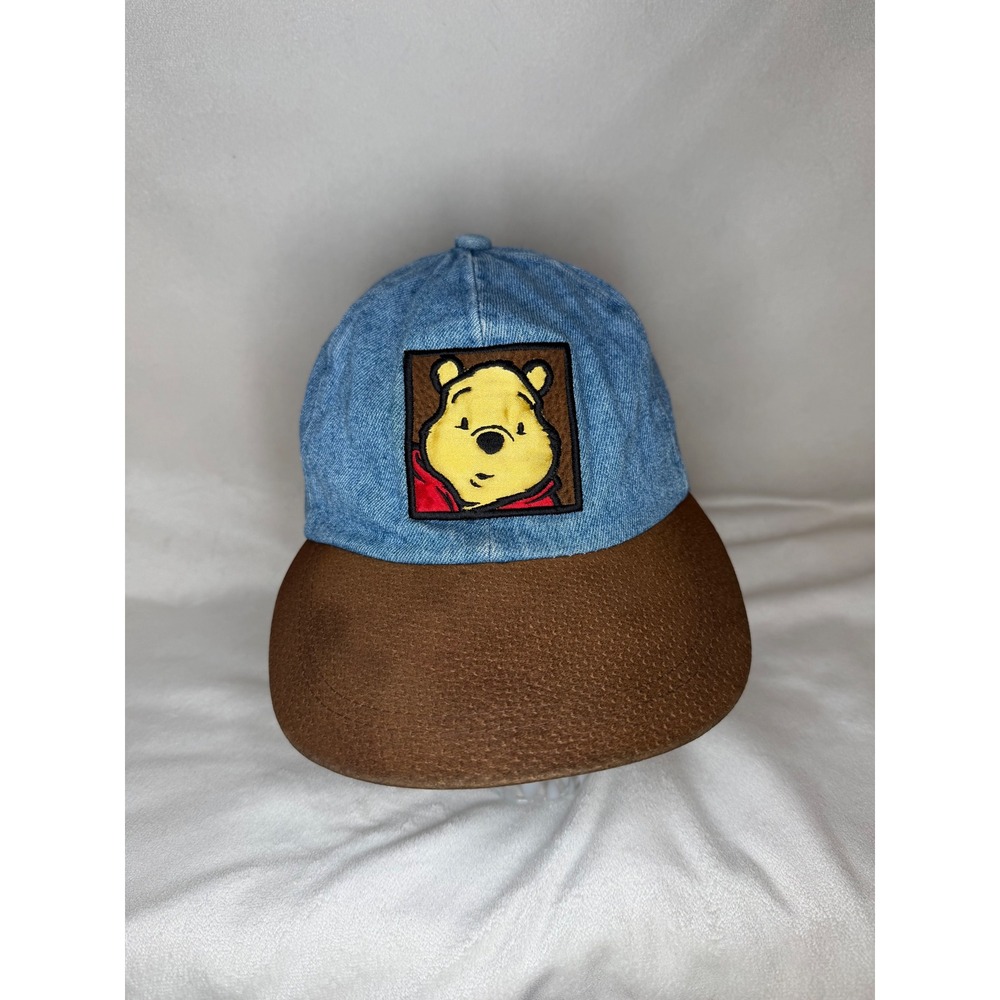 Vintage 90s Pooh Denim Baseball Cap Winnie the Pooh Kids Small Adult Hat Blue